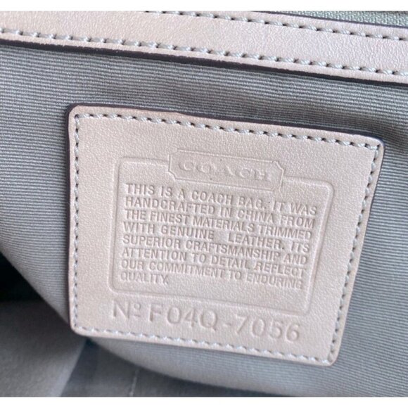 Vtg Coach Colorblock Beige/Purple Signature Canvas Demi Striped Tote, Suede Trim - Picture 7 of 7